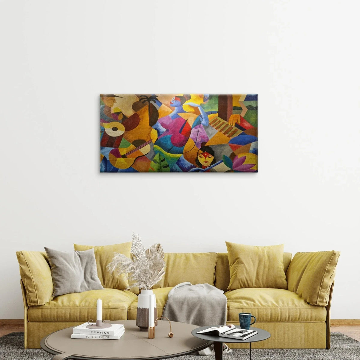 Contemporary Abstract Music Fine Art Wall Art Canvas Office Home Framed 120x60cm