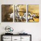 3pcs Horses Golden Clouds & Sunset Sky Metal Print Ready to Hang Art
