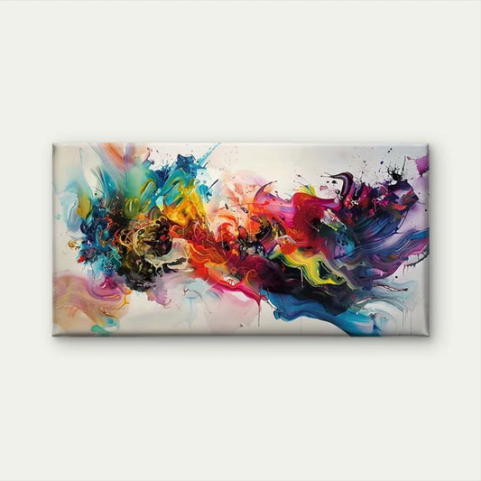 Abstract Liquid Motion Wall Art Canvas Office Home Room Framed 80x45cm
