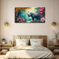 Vibrant Watercolor Rhino Flower Wall Art Canvas Office Home Room Framed 120x60cm