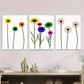 3pcs Modern Abstract Floral Vibrant Colorful Wall Art Set Canvas Framed 40x60cm - High Quality Print 100% Australian Made Wall Canvas Ready to Hang