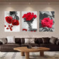 3pcs Black and White Abstract Rose Flower Metal Print Ready to Hang Art