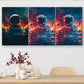 3pcs Astronaut in Cosmic Elements Wall Art Set Canvas Framed 40x60cm - High Quality Print 100% Australian Made Wall Canvas Ready to Hang