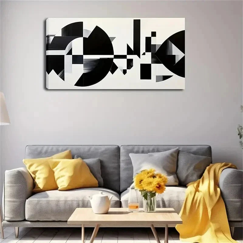 Black White Tone Combination Wall Art Canvas Office Home Room Framed 120x60cm