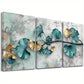 3pcs Modern Decorative Abstract Ginkgo Leaves Wall Art Set Canvas Framed 40x60cm - High Quality Print 100% Australian Made Wall Canvas Ready to Hang