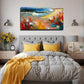 Abstract Expressionist Beach Wall Art Canvas Office Home Room Framed 120x60cm