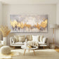 Abstract Golden & Grey Wall Art Canvas Office Home Room Framed 80x45cm