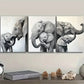 3pcs Majestic elephant Art Painting Metal Print Ready to Hang Art