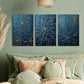 3pcs Golden & Blue Succulent Plant Patterns Metal Print Ready to Hang Art