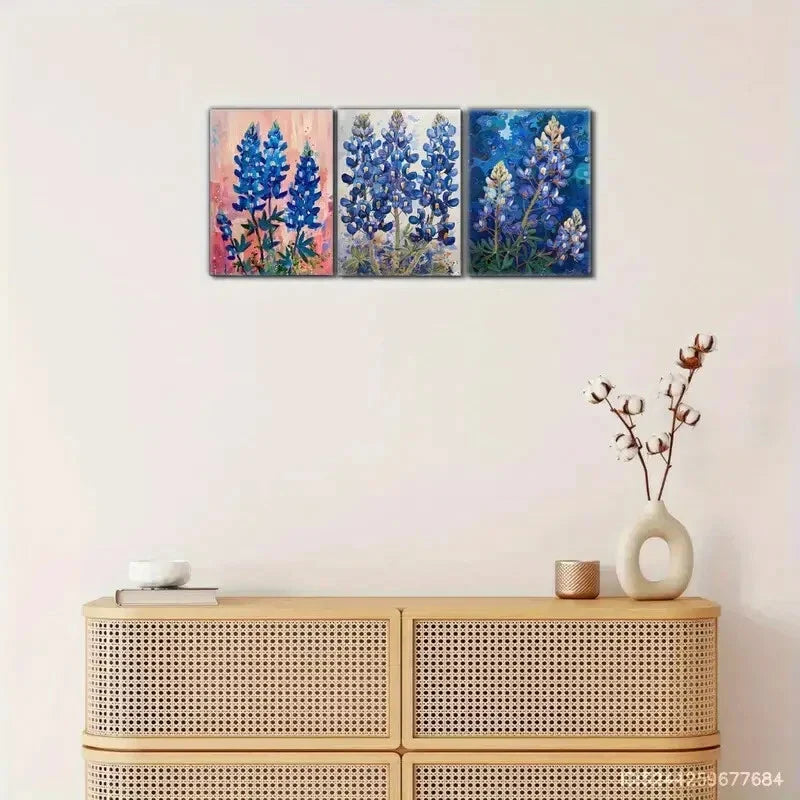 3pcs Beautiful Floral Art Decoration Poster Metal Print Ready to Hang Art