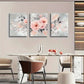 3pcs Elegant Pink Floral Rose Bloom Wall Art Metal Print Ready to Hang Art