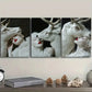 3pcs White Deer, girl Art Painting Metal Print Ready to Hang Art