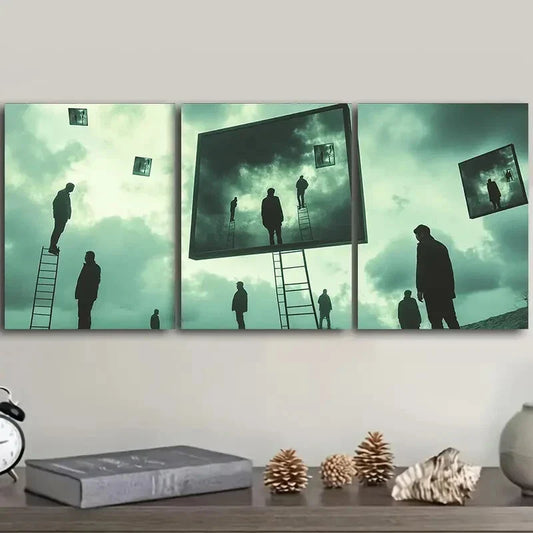 3pcs Surreal film, Art Painting Metal Print Ready to Hang Art