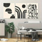 3pcs Abstract Leaf Neutral Tones Geometric Shapes Metal Print Ready to Hang Art