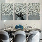 3pcs Elegant White Floral Canvas Art Print Metal Print Ready to Hang Art