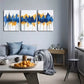 3pcs Vibrant Blue & Golden Tree Design   Wall Art Set Canvas Framed 40x60cm - High Quality Print 100% Australian Made Wall Canvas Ready to Hang