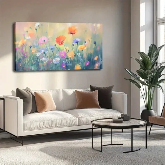 Macaron Color Palette Abstract Wall Art canvas office home room framed 120x60cm