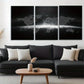 3pcs Geometric Black White Design Map Perfect Wall Art Set Canvas Framed 40x60cm - High Quality Print 100% Australian Made Wall Canvas Ready to Hang