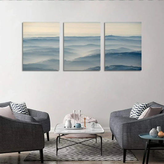3pcs Yunshan natural scenery Snowy Metal Print Ready to Hang Art