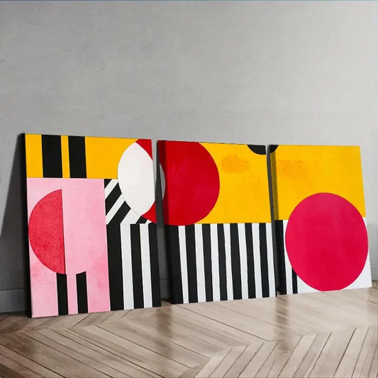 3pcs Luxurious, Line Collages  Wall Art Set Canvas Framed 40x60cm - High Quality Print 100% Australian Made Wall Canvas Ready to Hang