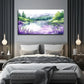 Purple Flower Lake View Wall Art Canvas Office Home Room Framed 80x45cm.