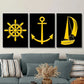 3pcs Steering wheel for controlling the direction Metal Print Ready to Hang Art