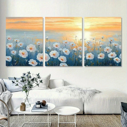 3pcs Vibrant Color Art Sunset Metal Print Ready to Hang Art