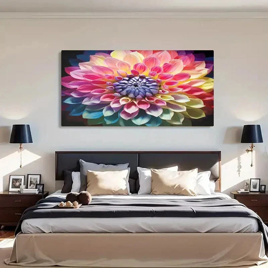 Colorful Blooming Rainbow Décor Wall Art Canvas Office Home Room Framed 120x60cm