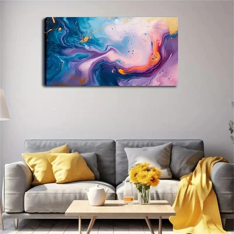 Dreamy Scene Golden Accent Wall Art Canvas Office Home Room Framed 120x60cm