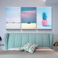 3pcs Healing Sea View Nature Blue & White Metal Print Ready to Hang Art