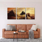 3pcs Sphinx & Pyramids Sunset Ancient Egypt Metal Print Ready to Hang Art