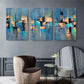 3pcs Blue Orange & Black Brushstroke Wall Art Set Canvas Framed 40x60cm - High Quality Print 100% Australian Made Wall Canvas Ready to Hang