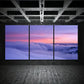 3pcs Light Pink and Purple Sky at Dawn Metal Print Ready to Hang Art