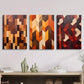 3pcs ,Geometric shapes, wood texture art, minim Metal Print Ready to Hang Art