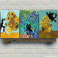 3pcs Kitten and Sunflower Famous Oil Painting Metal Print Ready to Hang Art