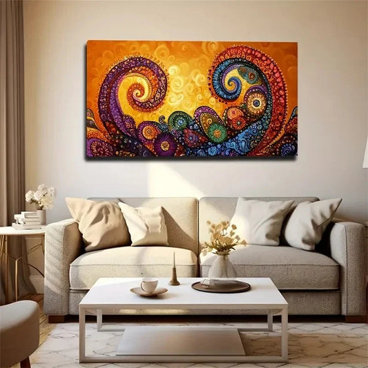 Modern Vibrant Colors Textures Wall Art Canvas Office Home Room Framed 120x60cm