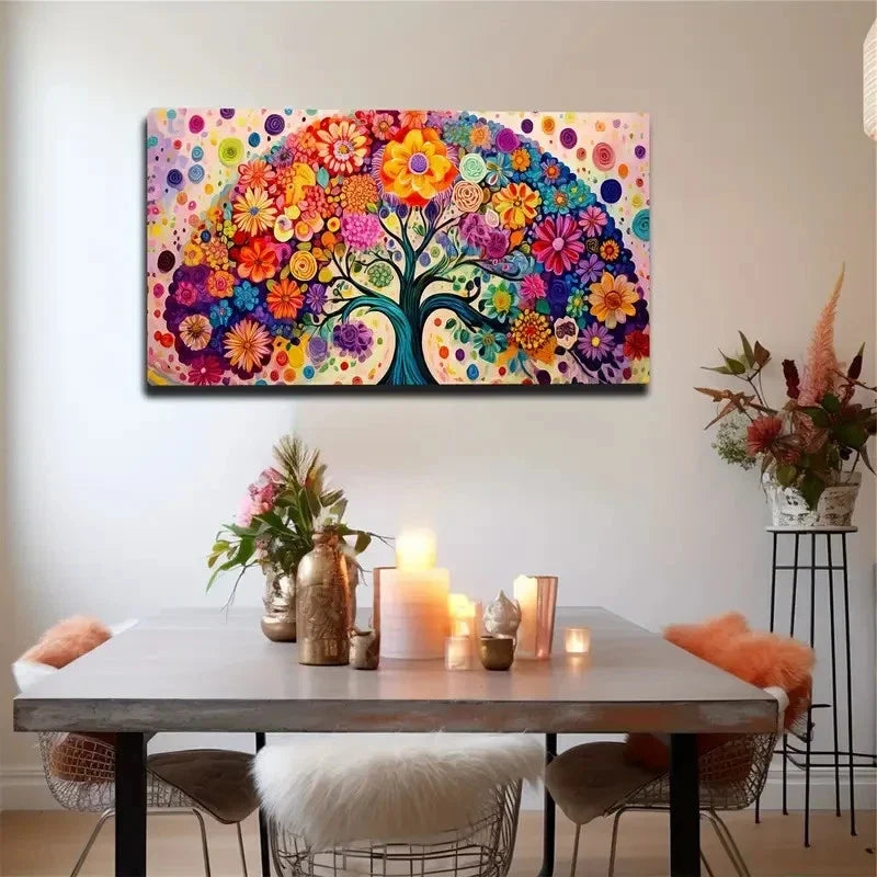 Mysterious Trees Blooming Wall Art Canvas Office Home Room Framed 120x60cm