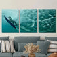 3pcs Surfer Girl, Sea Waves, Sports Metal Print Ready to Hang Art