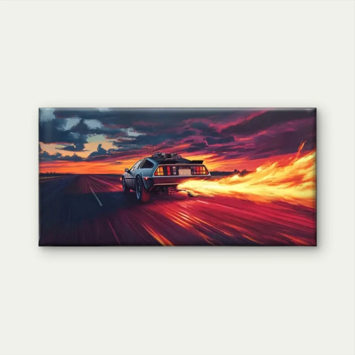 Car Dramatic Cloud Perfect Wall Art Canvas Office Home Room Framed 120x60cm