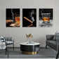 3pcs  Vintage Art, Retro Poster Bar  Metal Print Ready to Hang Art