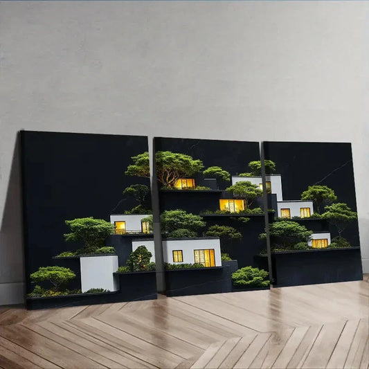 3pcs Ancient architecture Wall Art Set Canvas Framed 40x60cm - High Quality Print 100% Australian Made Wall Canvas Ready to Hang