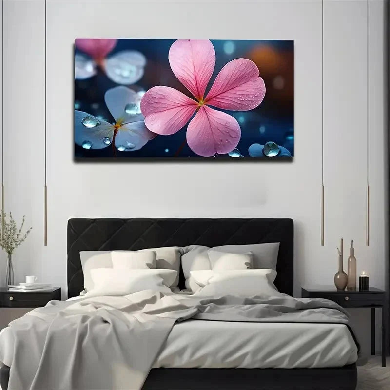 Fresh Flowers Very Simple Wall Art Canvas Office Home Room Framed 80x45cm