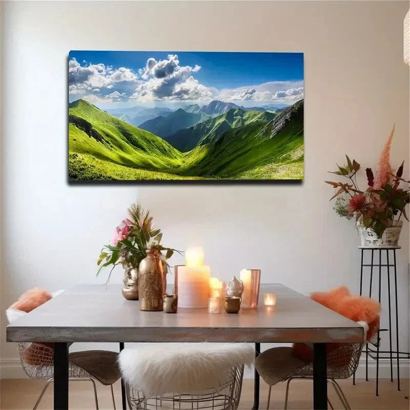 Mountain Landscape Wall Art Canvas Office Home Room Framed 120x60cm