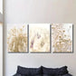 3pcs ,Dogtail Grass & Flowers - Classic Modern Metal Print Ready to Hang Art