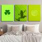 3pcs Simple Clover Frog And Lemon Slice Metal Print Ready to Hang Art