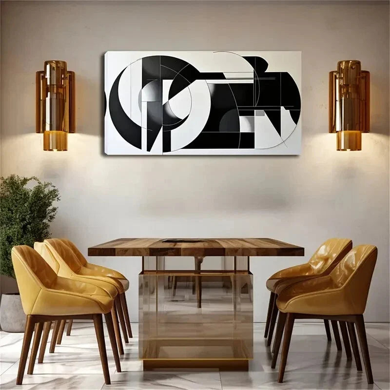 Square Other Geometric Shape Wall Art Canvas Office Home Room Framed 120x60cm