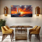 Sailing Boat At Sunset Wall Art Canvas Office Home Room Framed 120x60cm