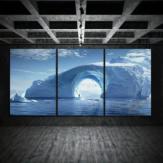 3pcs The Magnificent South Sea Iceberg Metal Print Ready to Hang Art