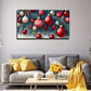 Red & White Ornaments Wall Art Canvas Office Home Room Framed 120x60cm