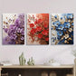 3pcs flower branch art paintings, colorful flower  Metal Print Ready to Hang Art